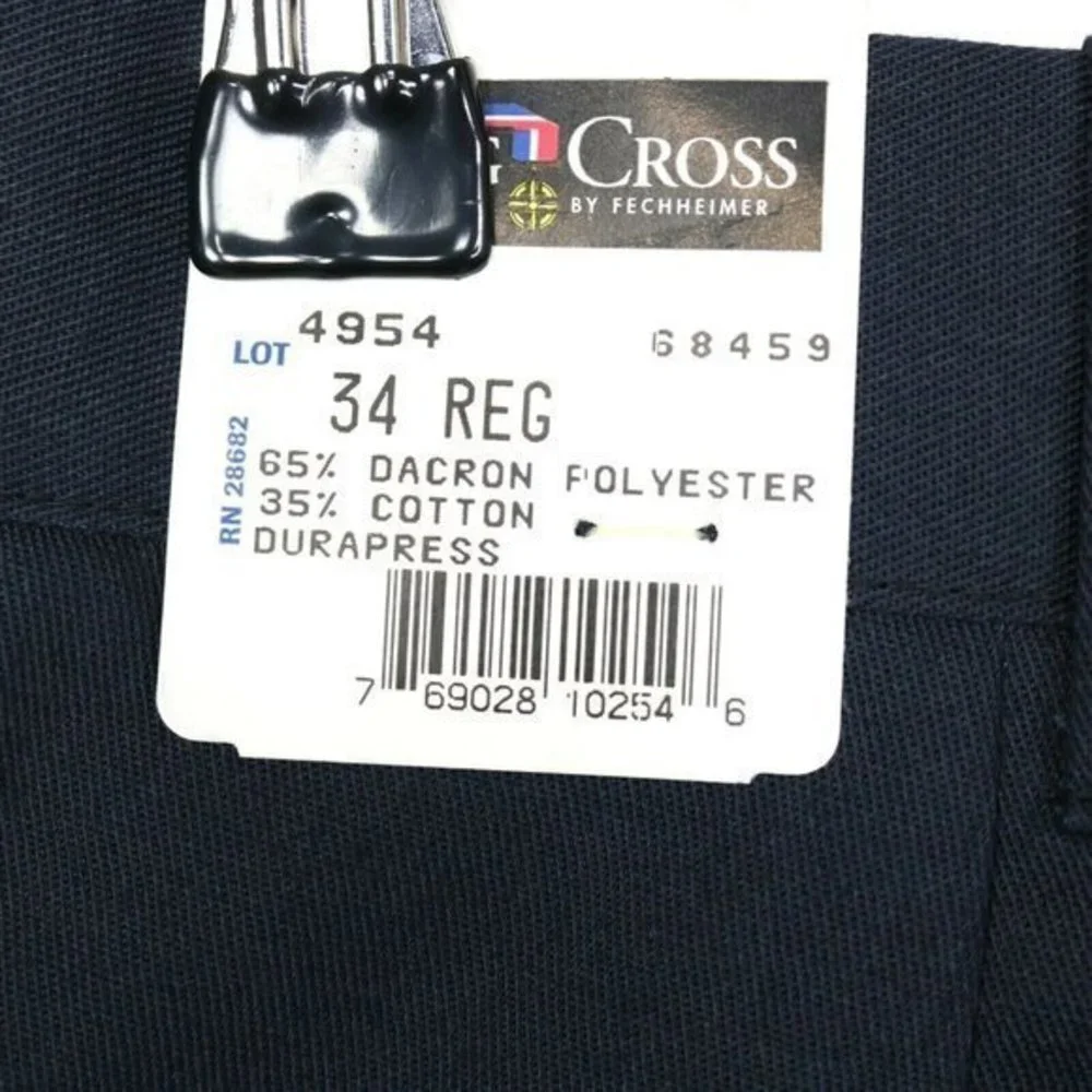 Flying Cross Fechheimer Mens Uniform Work‎ Pants Blue Unhemmed 34